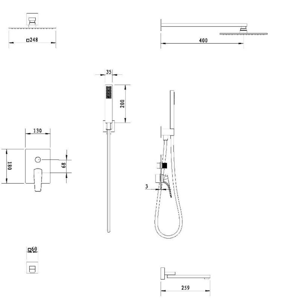 Душевая встройка Vincea Puro с изливом Хром глянцевый — изображение 3