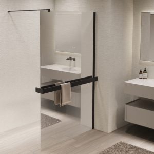 Душевая перегородка Vincea Walk-In Черный / Зеркальное